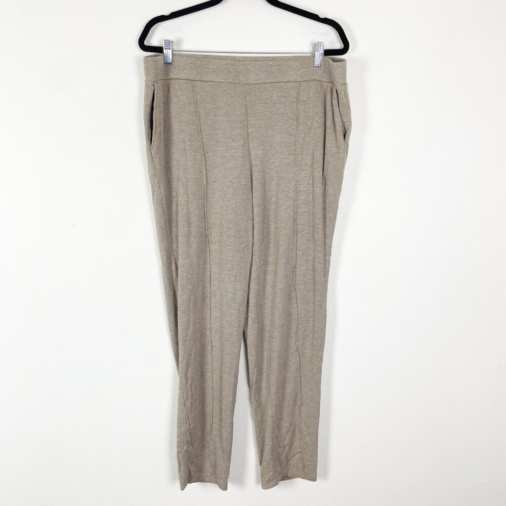J. Jill Women's L Pure Jill Tranquility Fleece Lined Brown Stretch Comfort Pants